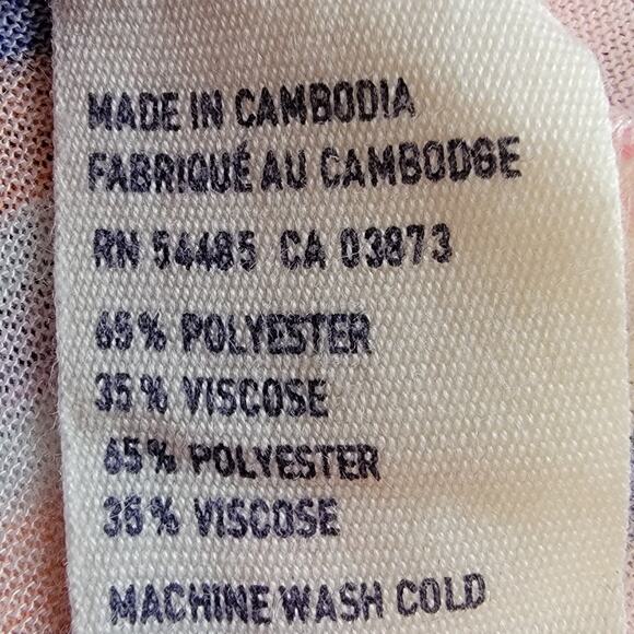 American Eagle Tank Top Womens Sz M‎ Striped Pink Blue Flowy Sheer Strappy Shirt - Picture 8 of 8